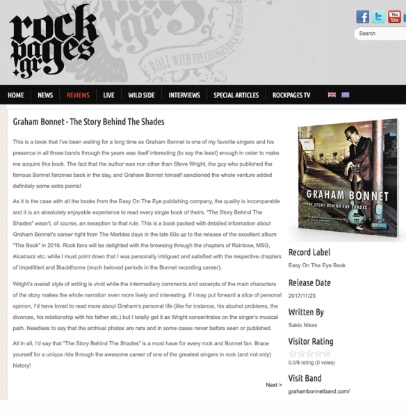 Graham Bonnet, Story Behind The Shades, review